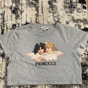 Fiorucci Gray cropped top with Angel Design